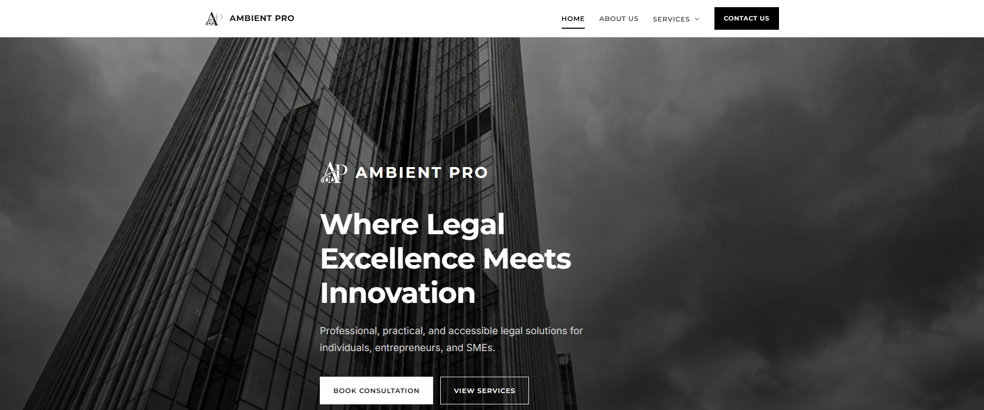 Ambient Pro - Legal and business advisory website by Logi-Ink