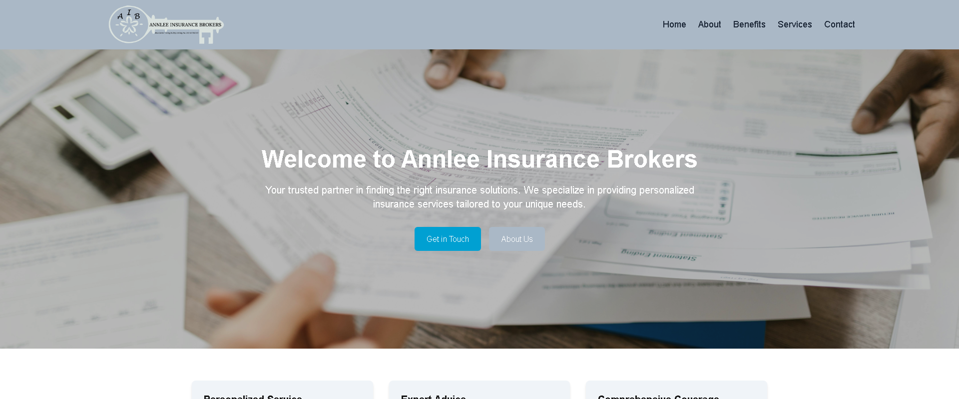 Annlee Insurance Brokers - Insurance Brokerage website by Logi-Ink