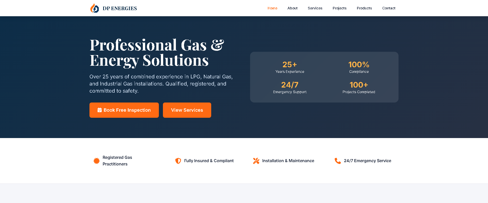 DP Energies - Gas & Energy Solutions website by Logi-Ink