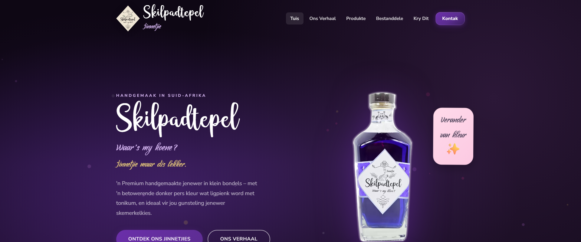 Skilpadtepel - Premium South African gin brand website by Logi-Ink